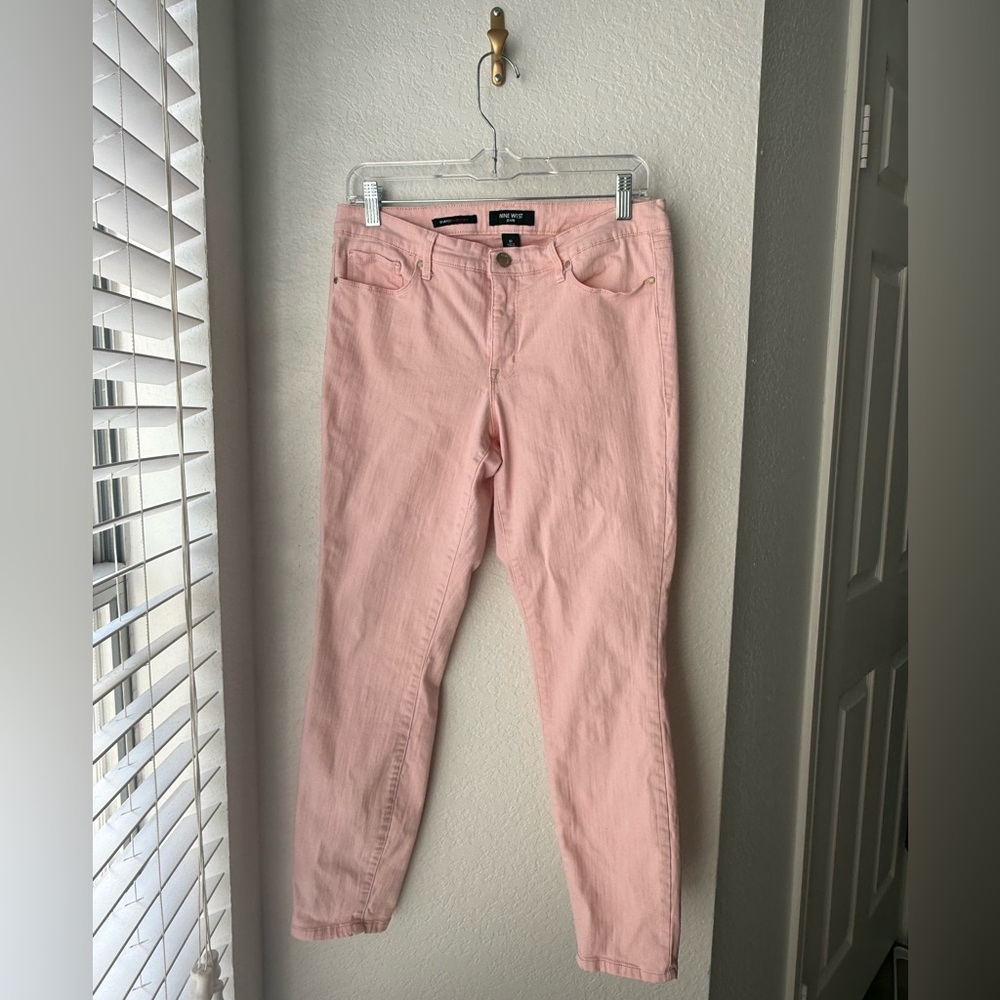 NINE WEST GRAMERCY SKINNY ANKLE JEANS PINK EUC SIZE 10